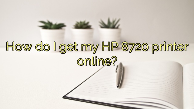 How do I get my HP 8720 printer online?