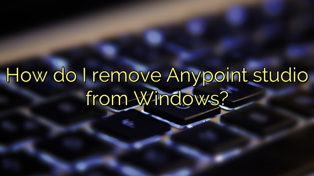 How do I remove Anypoint studio from Windows?