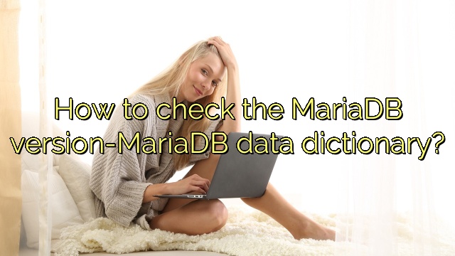 How to check the MariaDB version-MariaDB data dictionary?