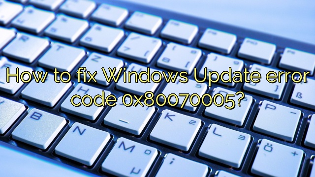 How to fix Windows Update error code 0x80070005?
