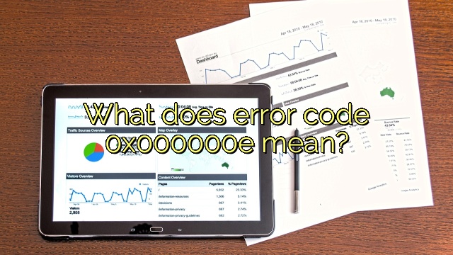 What does error code 0x000000e mean?
