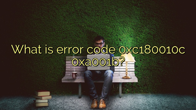 What is error code 0xc180010c 0xa001b?