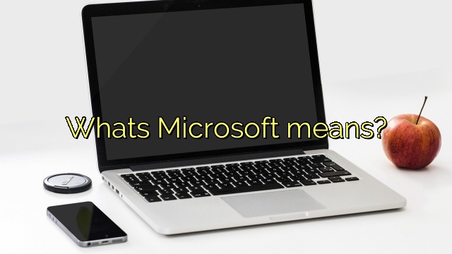 Whats Microsoft means?